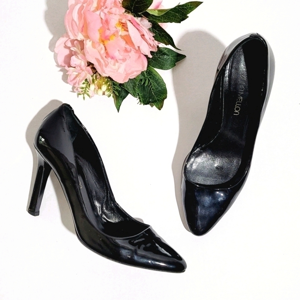 TAMARA MELLON Black Patent Leather Pumps Heels 7.5